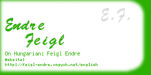 endre feigl business card